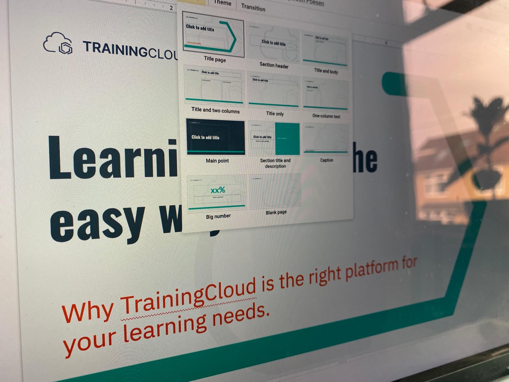 a series of layouts in Google Slides